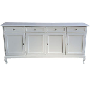 Madia credenza 4 porte legno shabby bianco 205x42x98 - Mobili 2G