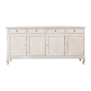Madia credenza 4 porte legno shabby bianco anticato 205x45x98 - Mobili 2G