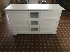 Madia credenza 9 cassetti in legno bianco l.150 p.45 h.85