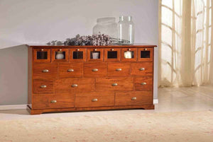 Madia credenza arte povera 19 cassetti finitura elite l.180 p.40 h.90 - Mobili 2G