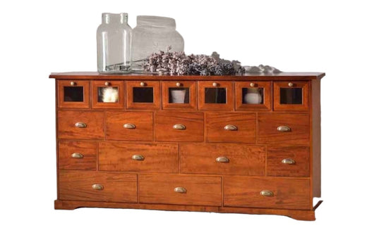 Madia credenza arte povera 19 cassetti finitura elite l.180 p.40 h.90 - Mobili 2G