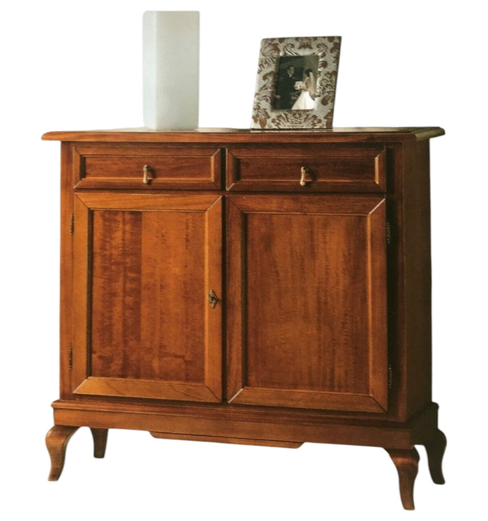 Madia credenza arte povera 2 porte 2 cassetti tinta legno 105x42x102 (1268) - Mobili 2G