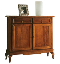 Madia credenza arte povera 2 porte 2 cassetti tinta legno 105x42x102 (1268) - Mobili 2G