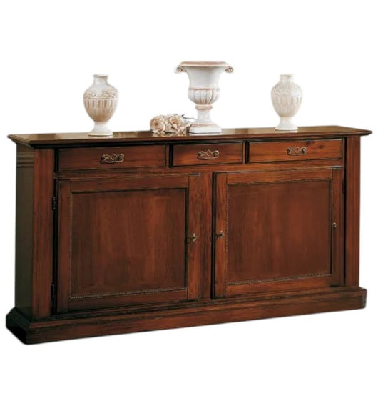 Madia credenza arte povera 2 porte in legno tinta noce  l.196 p.50 h.104 - Mobili 2G