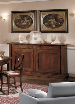 Madia credenza arte povera 2 porte in legno tinta noce  l.196 p.50 h.104 - Mobili 2G