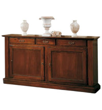 Madia credenza arte povera 2 porte in legno tinta noce  l.196 p.50 h.104 - Mobili 2G
