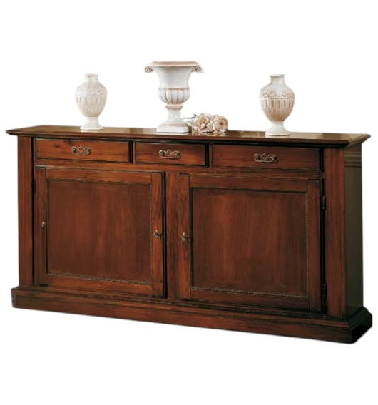 Madia credenza arte povera 2 porte in legno tinta noce  l.196 p.50 h.104 - Mobili 2G