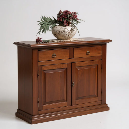 Madia credenza arte povera 2 porte massello tinta noce 109x47x97 - Mobili 2G