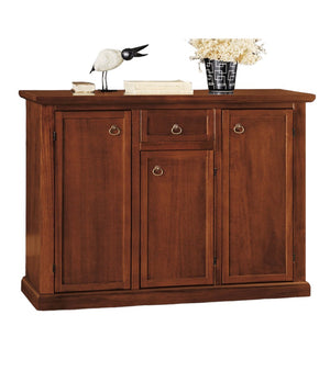 Madia credenza arte povera 3 porte 1 cassetto noce scuro l.120 p.39 h.85 (391) - Mobili 2G