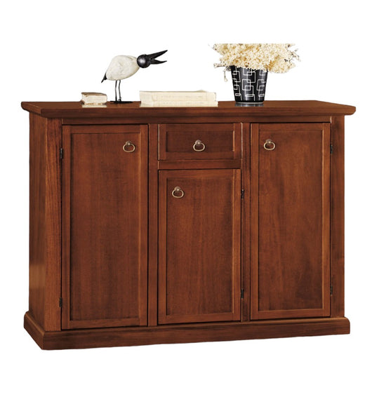 Madia credenza arte povera 3 porte 1 cassetto noce scuro l.120 p.39 h.85 (391) - Mobili 2G