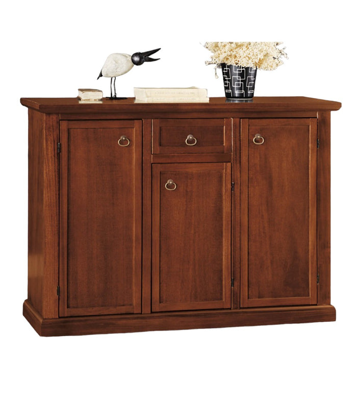 Madia credenza arte povera 3 porte 1 cassetto noce scuro l.120 p.39 h.85 (391) - Mobili 2G