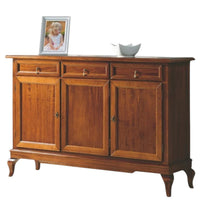 Madia credenza arte povera 3 porte 3 cassetti tinta legno 154x42x102 (1266) - Mobili 2G