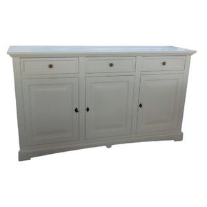 Madia credenza arte povera 3 porte legno bianco 170x46x96 - Mobili 2G