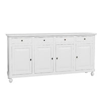 Madia credenza arte povera 4 ante legno bianco 196x43x98h