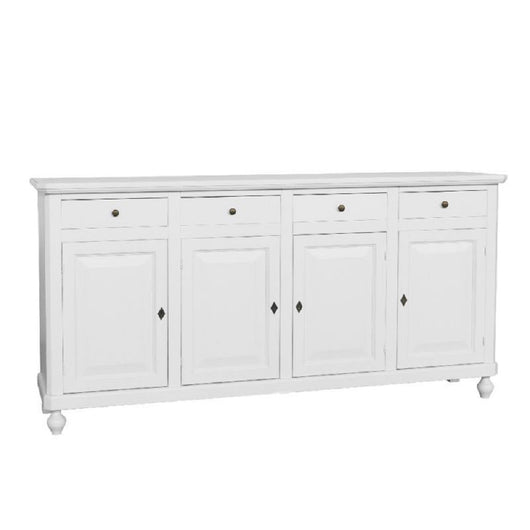 Madia credenza arte povera 4 ante legno bianco 196x43x98h