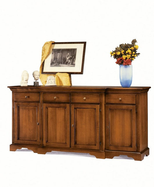 Madia credenza arte povera 4 porte in legno l.200 p. 45 h.93