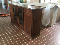 Madia credenza arte povera in legno 4 porte tinta noce l.205 p.49 h.113