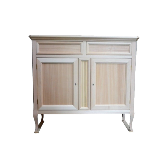 Madia credenza classica 2 porte in legno grezzo l.100 p.40 h.90 - Mobili 2G