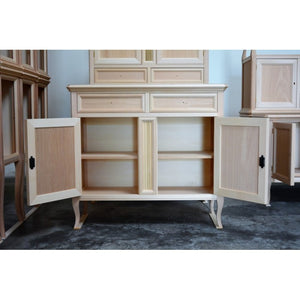 Madia credenza classica 2 porte in legno grezzo l.100 p.40 h.90 - Mobili 2G