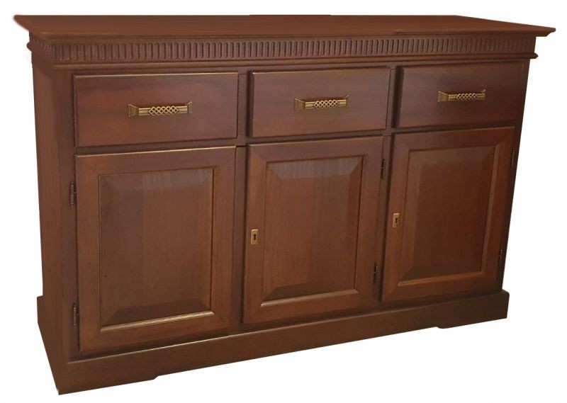Madia credenza classica 3 porte legno tinta noce 150x47x96 - Mobili 2G
