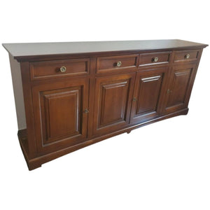 Madia credenza classica 4 porte legno tinta noce 220x45x96 - Mobili 2G