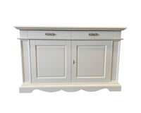 Madia credenza classica in legno 2 porte shabby bianco 210x55x115 - Mobili 2G