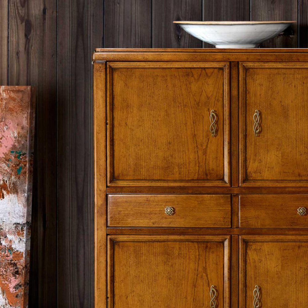 Madia credenza classica in legno 4 porte 2 cassetti finitura bassano l.100 p.43 h.130 - Mobili 2G