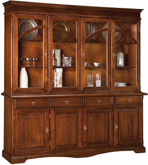 Madia credenza con bugna in legno tinta noce arte povera l.205 p.42 h.205 - Mobili 2G