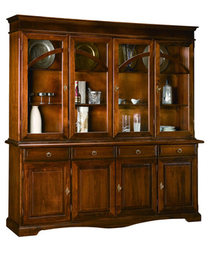 Madia credenza con bugna in legno tinta noce arte povera l.205 p.42 h.205 - Mobili 2G