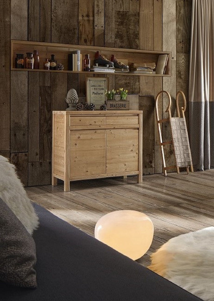 Madia credenza cortina 2 ante in legno massello di abete 104x50x95 (3312) - Mobili 2G