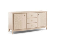 Madia credenza decoro in legno massello 2 porte naturale l.180 p.56 h.90 - Mobili 2G