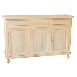 Madia credenza grezza in legno 3 ante 3 cassetti l.150 p.43 h.98 - Mobili 2G