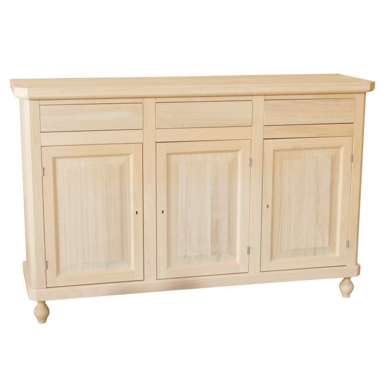 Madia credenza grezza in legno 3 ante 3 cassetti l.150 p.43 h.98 - Mobili 2G