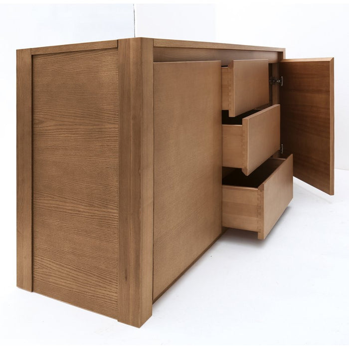 Madia credenza in frassino 2 porte 3 cassetti miele l.184 p.48 h.88