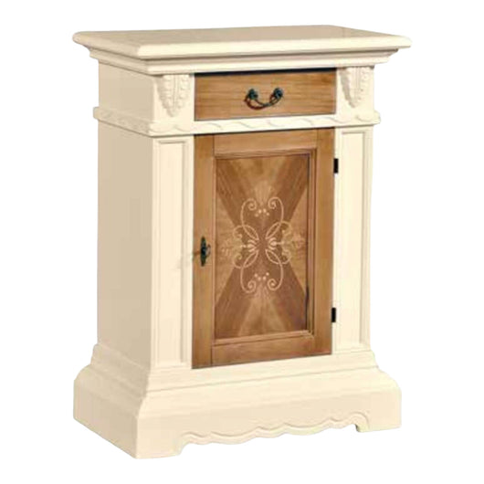 Madia credenza in legno 1 porta avorio noce grano 70x38x93