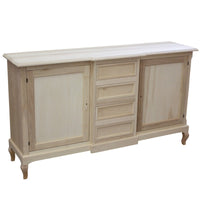 madia credenza in legno 2 ante 4 cassetti grezza  l.201 p.52 h.113 - Mobili 2G