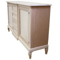 madia credenza in legno 2 ante 4 cassetti grezza  l.201 p.52 h.113 - Mobili 2G