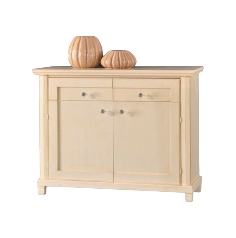 Madia credenza in legno 2 porte 2 cassetti avorio l.120 p.40 h.90