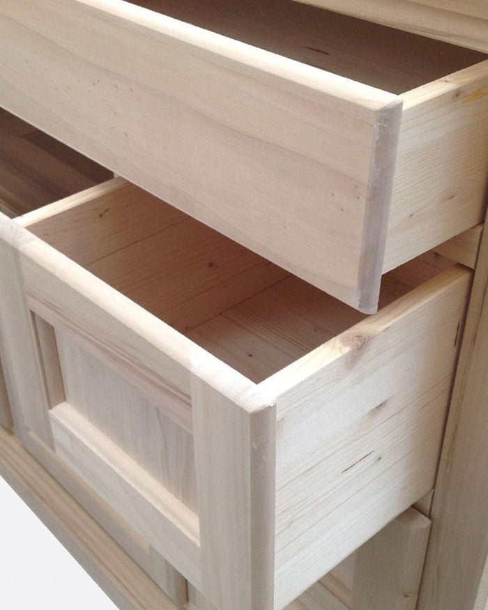 Madia credenza in legno 2 porte 9 cassetti grezzo l.160 p.45 h.95 (984) - Mobili 2G