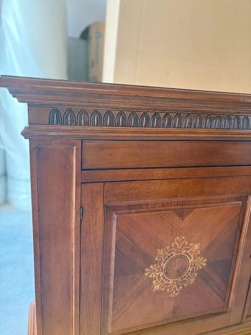 Madia credenza in legno 2 porte bassano intarsiata l.151 p.54 h.122 - Mobili 2G