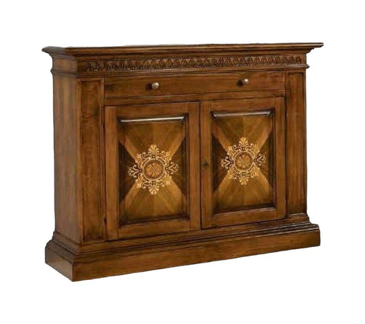 Madia credenza in legno 2 porte bassano intarsiata l.151 p.54 h.122 - Mobili 2G