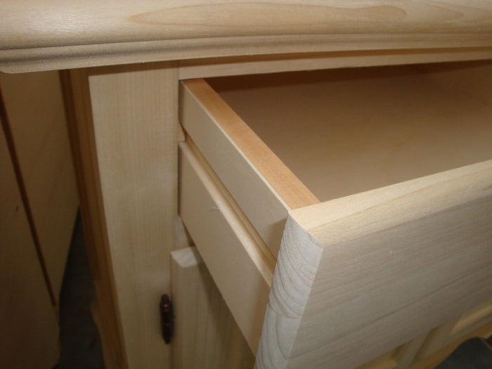 Madia credenza in legno 2 porte grezza l.114 p.49 h.97 (3064) - Mobili 2G