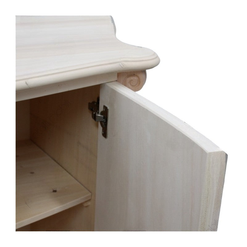 Madia credenza in legno 2 porte  grezza l.122 p.53 h.87 - Mobili 2G