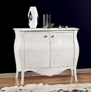Madia credenza in legno 2 porte sagomata shabby chic bianco l.120 p.54 h.94