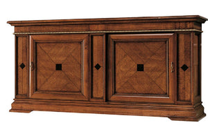 Madia credenza in legno 2 porte scorrevoli 2 cassetti push-pull l.234 p.59 h.114