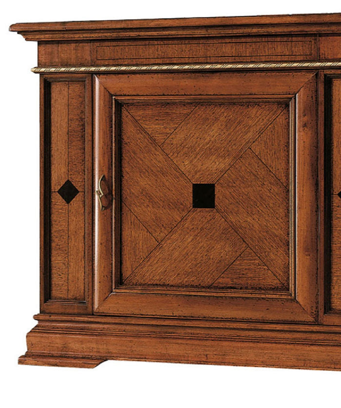 Madia credenza in legno 2 porte scorrevoli 2 cassetti push-pull l.234 p.59 h.114