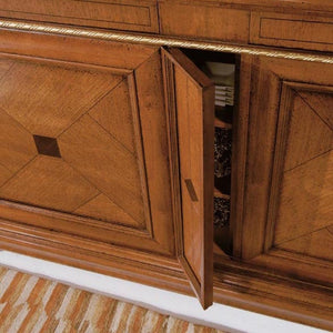 Madia credenza in legno 2 porte scorrevoli 2 cassetti push-pull l.234 p.59 h.114