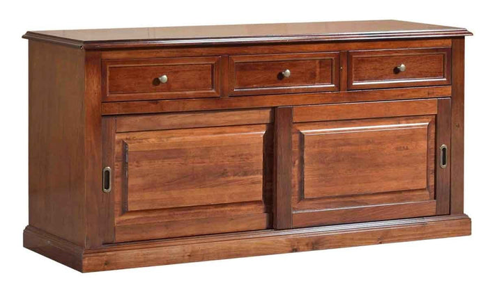 Madia credenza in legno 2 porte scorrevoli tinta noce l.157 p.53 h.78 - Mobili 2G