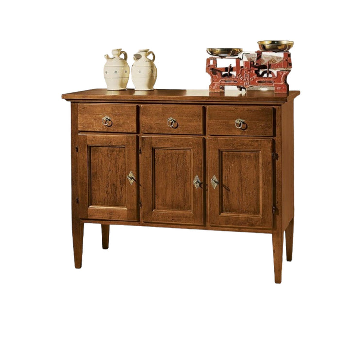 Madia credenza in legno 3 ante 3 cassetti tinta noce l.105 p.42 h.82 (963) - Mobili 2G