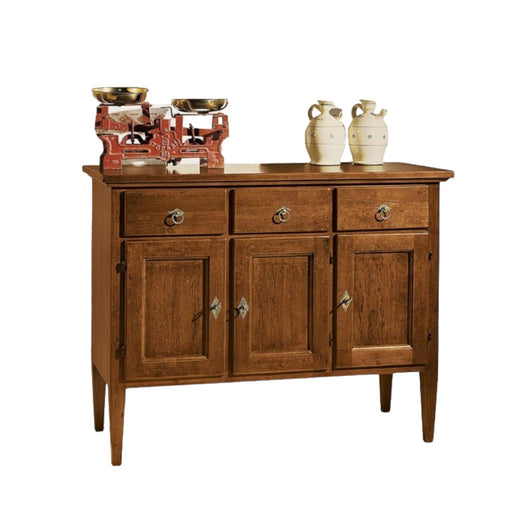 Madia credenza in legno 3 ante 3 cassetti tinta noce l.105 p.42 h.82 (963) - Mobili 2G